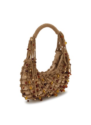 Detail View - Click To Enlarge - ROSANTICA - Nod Crystal Embellished Satin Hobo Bag