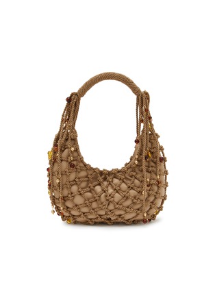 Main View - Click To Enlarge - ROSANTICA - Nod Crystal Embellished Satin Hobo Bag