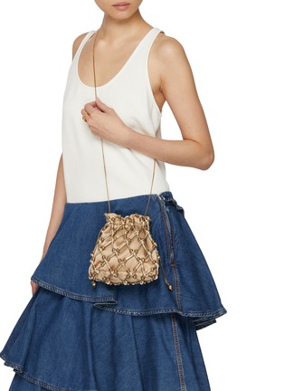 Figure View - Click To Enlarge - ROSANTICA - Selene Opulenza Net Crossbody Bag