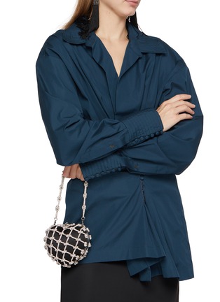 Front View - Click To Enlarge - ROSANTICA - Selene Capri Crystal Embellished Strass Net Clutch