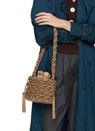 Figure View - Click To Enlarge - ROSANTICA - Large Legame Strass Net Bucket Bag
