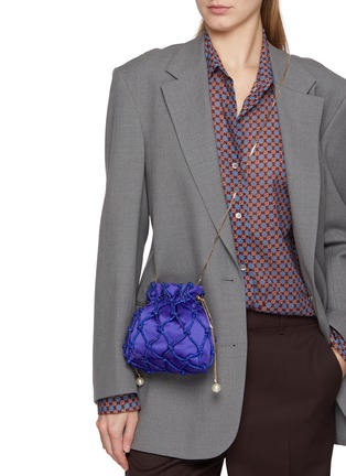 Figure View - Click To Enlarge - ROSANTICA - Selene Capri Crystal Embellished Strass Net Clutch