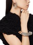 Figure View - Click To Enlarge - ALAÏA - Aluminium Brass Blade Hoop Earrings