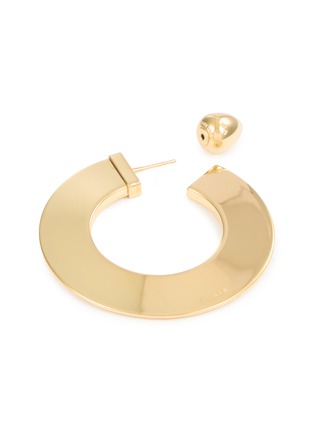 Detail View - Click To Enlarge - ALAÏA - Aluminium Brass Blade Hoop Earrings