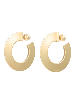 Main View - Click To Enlarge - ALAÏA - Aluminium Brass Blade Hoop Earrings