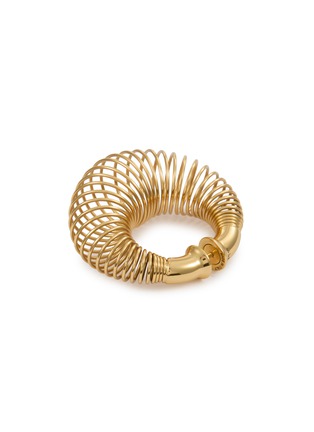 Detail View - Click To Enlarge - ALAÏA - Spiral Gold Toned Steel Hoop Earrings