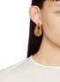 Front View - Click To Enlarge - ALAÏA - Spiral Gold Toned Steel Hoop Earrings