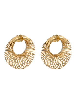 Main View - Click To Enlarge - ALAÏA - Spiral Gold Toned Steel Hoop Earrings