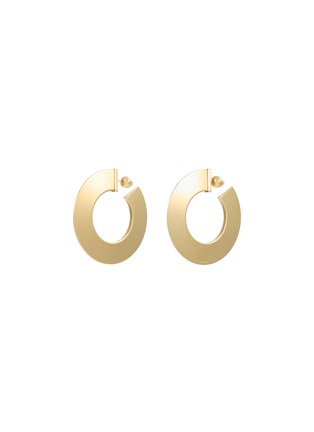 Main View - Click To Enlarge - ALAÏA - Aluminium Brass Blade Hoop Earrings