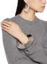 Figure View - Click To Enlarge - ALAÏA - Aluminium Brass Blade Hoop Earrings