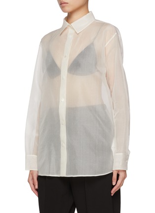 Detail View - Click To Enlarge - GIA STUDIOS - Estelle Double Layer Silk Organza Shirt
