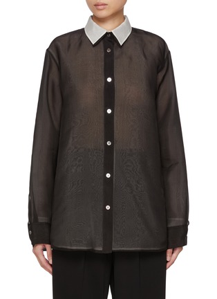Main View - Click To Enlarge - GIA STUDIOS - Estelle Double Layer Silk Organza Shirt