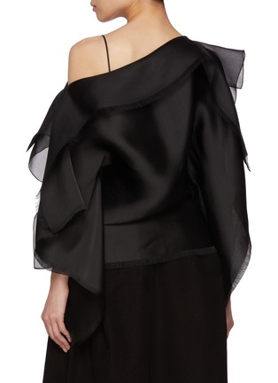 Back View - Click To Enlarge - GIA STUDIOS - Sunshine Asymmetrical Silk Organza Blouse