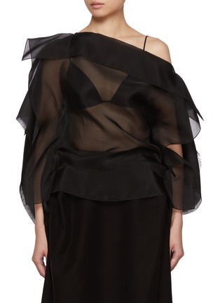 Main View - Click To Enlarge - GIA STUDIOS - Sunshine Asymmetrical Silk Organza Blouse