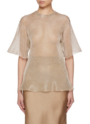 Main View - Click To Enlarge - GIA STUDIOS - Dawn Metallic Mesh Top