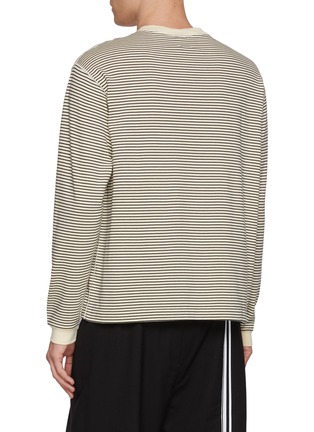 Back View - Click To Enlarge - GOOD PEOPLE GOOD STITCHING GOOD PRODUCT - Stripe Crewneck Cotton T-Shirt