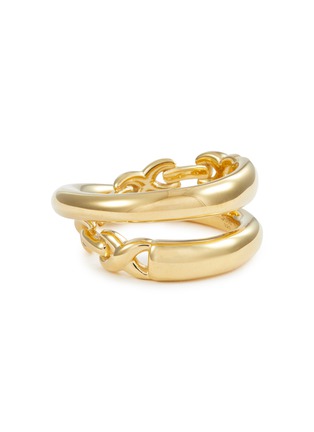 Detail View - Click To Enlarge - SSIL - X Row Layer Gold Plated Sterling Silver Ring