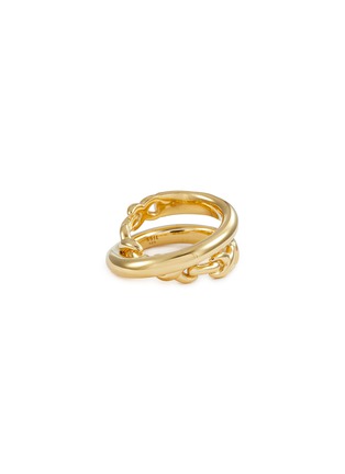 Detail View - Click To Enlarge - SSIL - X Row Layer Gold Plated Sterling Silver Ring