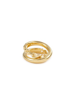 Main View - Click To Enlarge - SSIL - X Row Layer Gold Plated Sterling Silver Ring