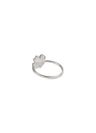 Detail View - Click To Enlarge - SSIL - Clover Rhodium Plated Sterling Silver Ring