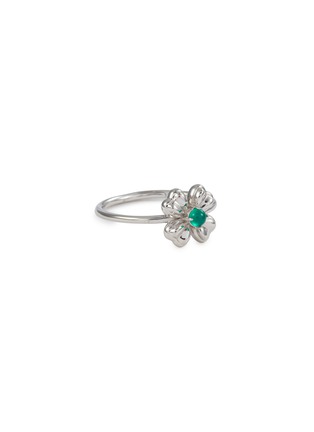 Main View - Click To Enlarge - SSIL - Clover Rhodium Plated Sterling Silver Ring
