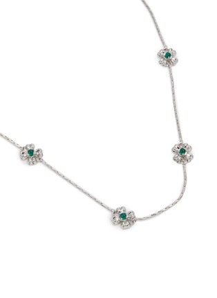 Detail View - Click To Enlarge - SSIL - Clover Dot Rhodium Plated Brass Green Onyx Necklace