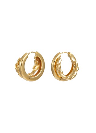 Main View - Click To Enlarge - SSIL - X Row Gold Plated Brass Hoop Earrings