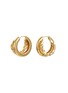 Main View - Click To Enlarge - SSIL - X Row Gold Plated Brass Hoop Earrings