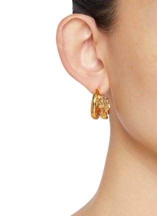 Figure View - Click To Enlarge - SSIL - X Row Gold Plated Brass Hoop Earrings