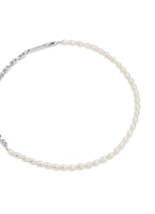 Detail View - Click To Enlarge - SSIL - X Row Rhodium Plated Silver Pearl Necklace