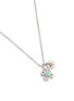 Detail View - Click To Enlarge - SSIL - Clover Rhodium Plated Gold Pleated Brass Amazonite Necklace
