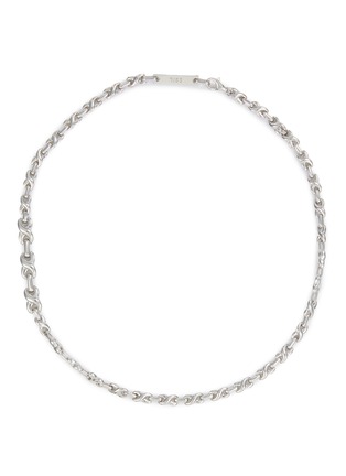 Main View - Click To Enlarge - SSIL - X Row Chain Rhodium Plated Silver Necklace