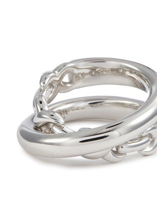 Detail View - Click To Enlarge - SSIL - X Row Layer Rhodium Plated Sterling Silver Ring