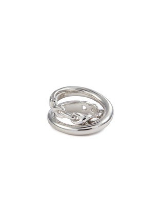 Main View - Click To Enlarge - SSIL - X Row Layer Rhodium Plated Sterling Silver Ring
