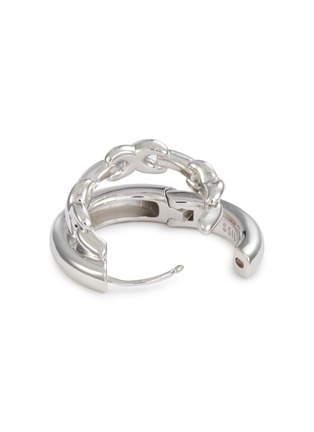 Detail View - Click To Enlarge - SSIL - X Row Rhodium Plated Brass Hoop Earrings
