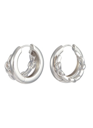 Main View - Click To Enlarge - SSIL - X Row Rhodium Plated Brass Hoop Earrings