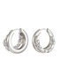 Main View - Click To Enlarge - SSIL - X Row Rhodium Plated Brass Hoop Earrings