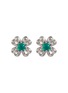 Main View - Click To Enlarge - SSIL - Clover Stone Studs Rhodium Plated Brass Earrings