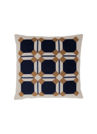 Main View - Click To Enlarge - FRETTE - X Tara Bernerd Deco Cushion 004 — Blue/Cream