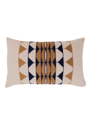 Main View - Click To Enlarge - FRETTE - X Tara Bernerd Deco Cushion 002 — Cream/Blue