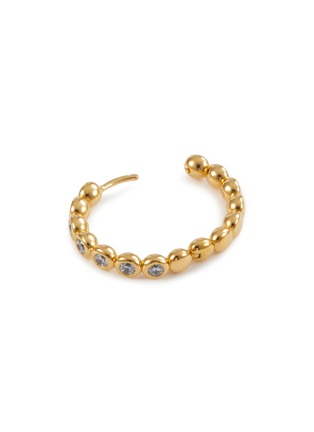 Detail View - Click To Enlarge - MISSOMA - Medium Tennis Gold Plated Brass Cubic Zirconia Hoop Earrings