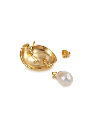 Detail View - Click To Enlarge - MISSOMA - Spiral Gold Plated Brass Freshwater Pearl Drop Earrings