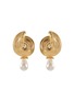Main View - Click To Enlarge - MISSOMA - Spiral Gold Plated Brass Freshwater Pearl Drop Earrings