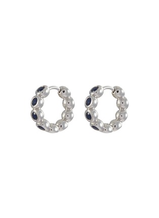 Main View - Click To Enlarge - MISSOMA - Small Tennis Rhodium Plated Sterling Silver Hoop Earrings