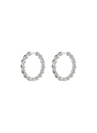 Main View - Click To Enlarge - MISSOMA - Medium Tennis Rhodium Plated Brass Cubic Zirconia Hoop Earrings