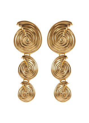 Main View - Click To Enlarge - MISSOMA - Spiral Gold Pleated Brass Drop Earrings