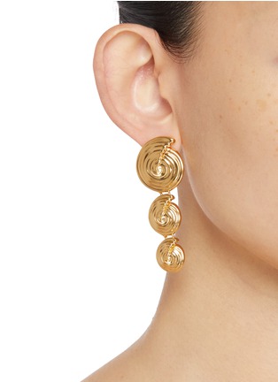 Figure View - Click To Enlarge - MISSOMA - Spiral Gold Pleated Brass Drop Earrings