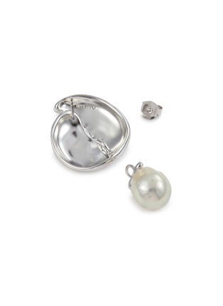 Detail View - Click To Enlarge - MISSOMA - Spiral Rhodium Plated Brass Pearl Drop Earrings