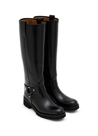 Detail View - Click To Enlarge - ALBERTO FASCIANI - Isabel Leather Moto Riding Boots