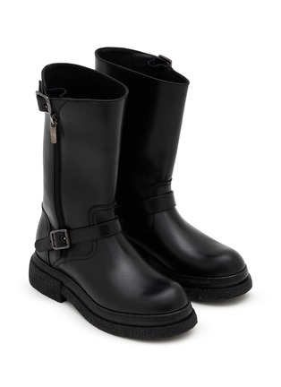 Detail View - Click To Enlarge - ALBERTO FASCIANI - Karina Leather Moto Boots